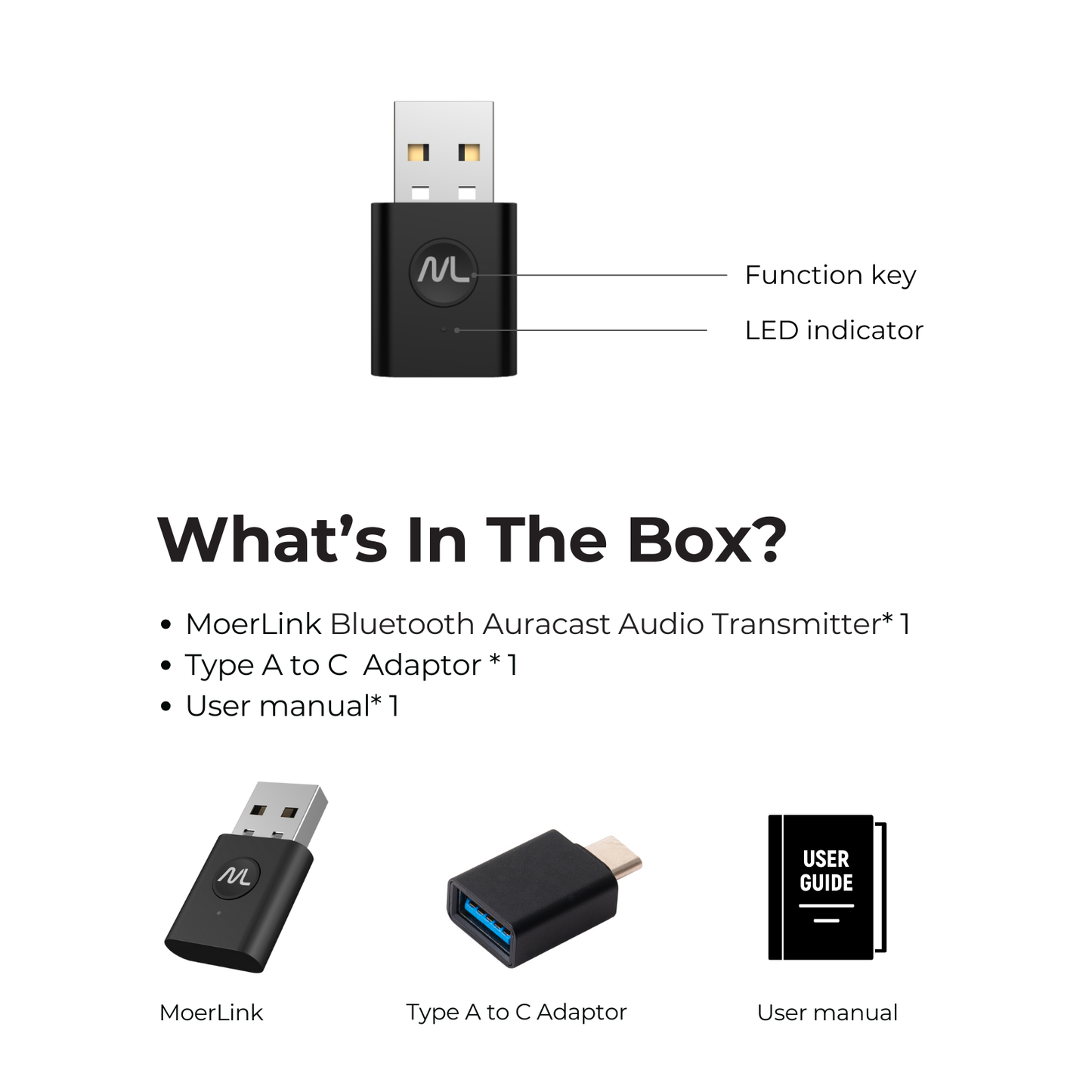 MoerLink™Auracast™ Audio Transmitter