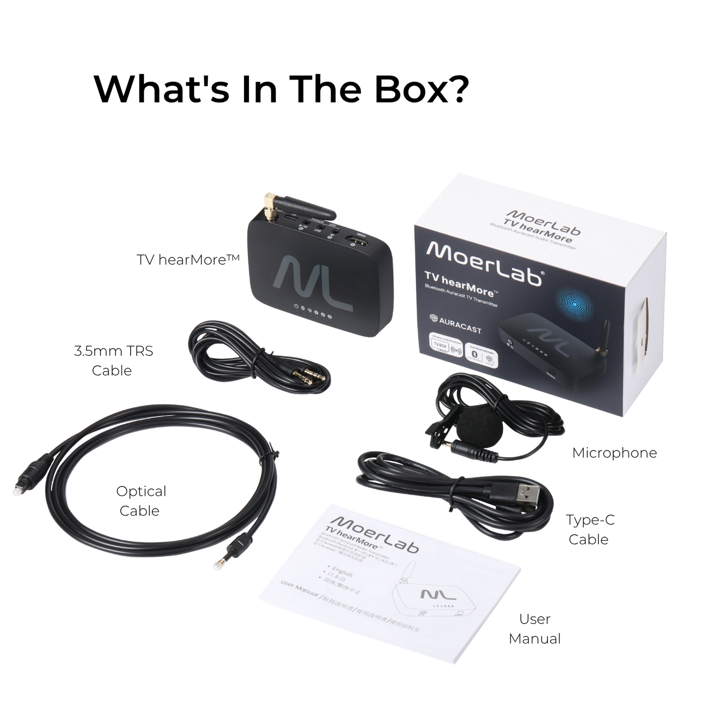 TV hearMore™ Auracast™ オーディオ トランスミッター