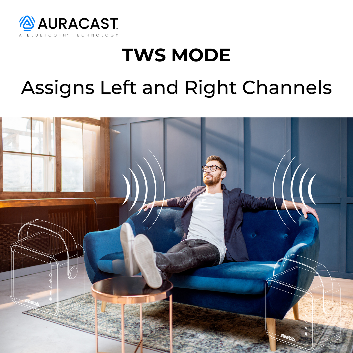 Overture™ Auracast™ Wireless Speaker(Bundle with MoerLink™ Auracast™ Transmitter)