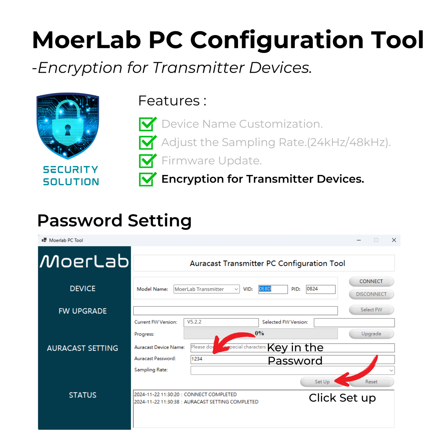 MoerLink™ Auracast™ オーディオ トランスミッター