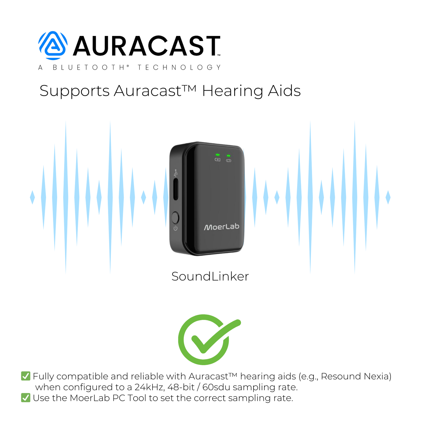 Transmisor de audio portátil Auracast™ SoundLinker™