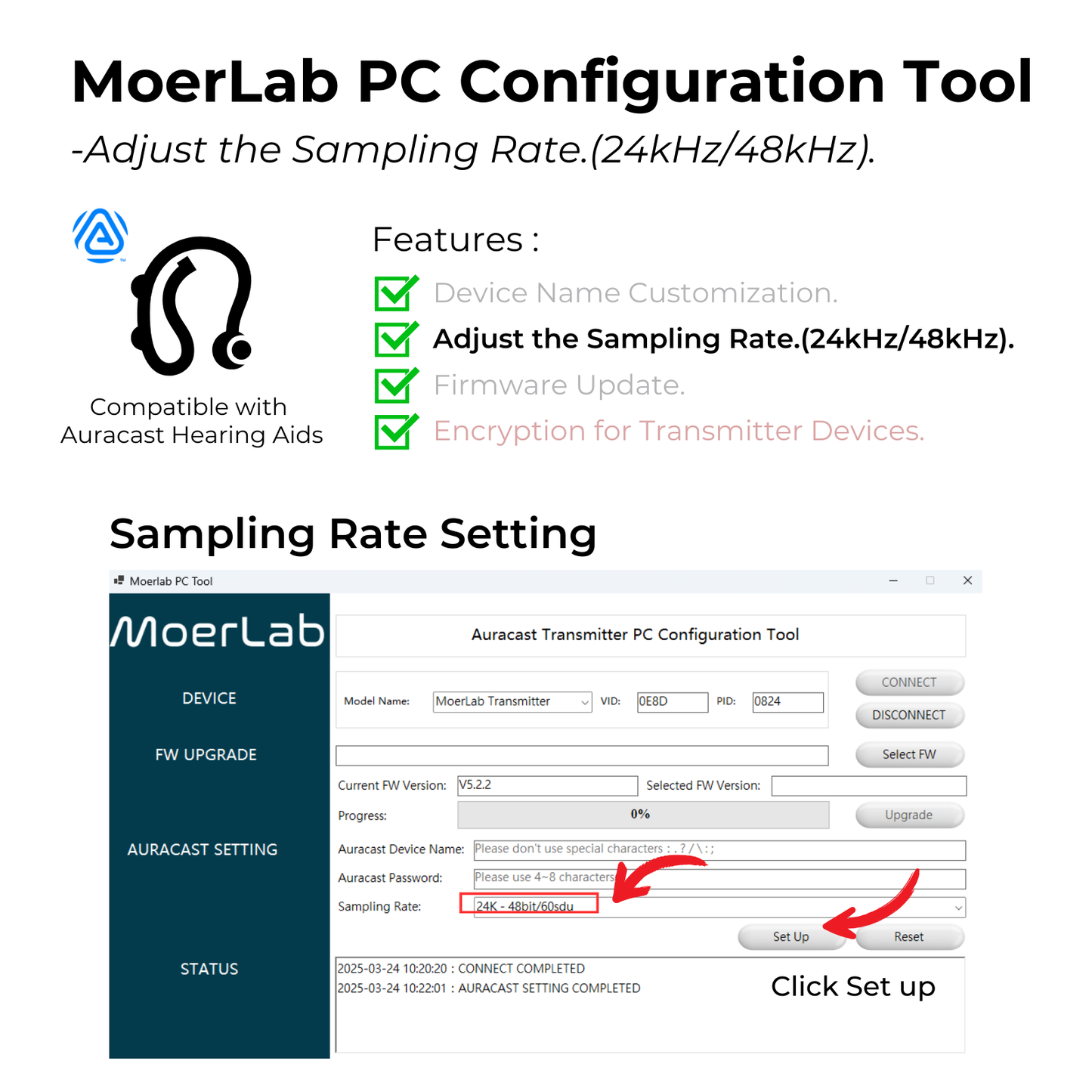 MoerLink™ Auracast™ オーディオ トランスミッター