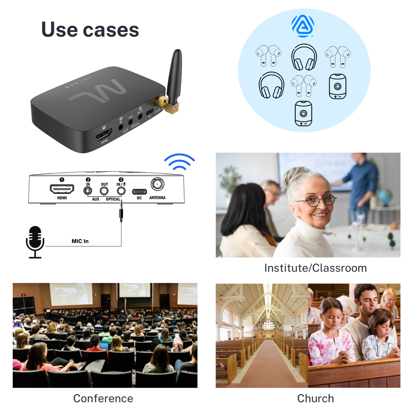TV hearMore™ Auracast™ Audio Transmitter