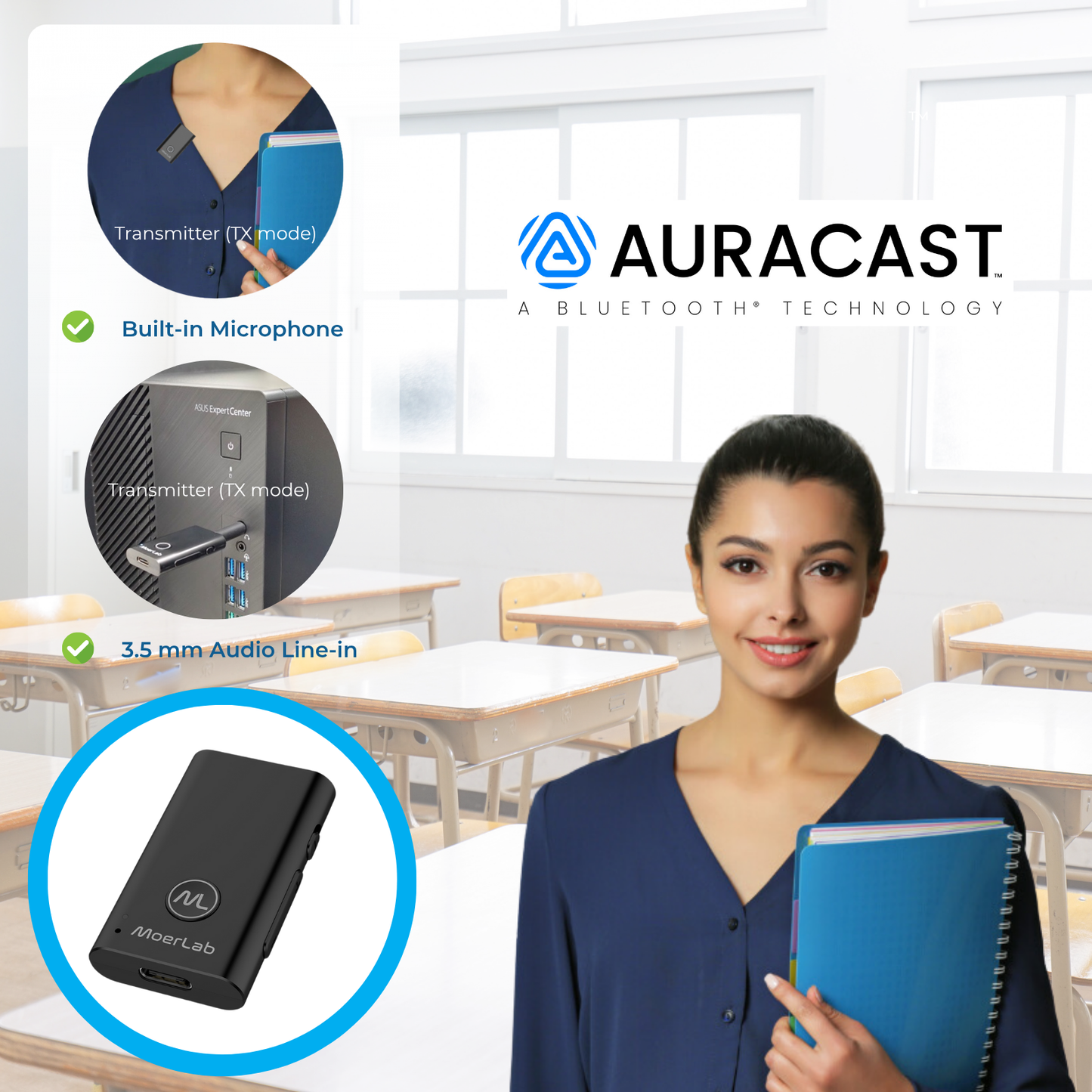 MoerDuo™ Auracast™ Audio Transceiver