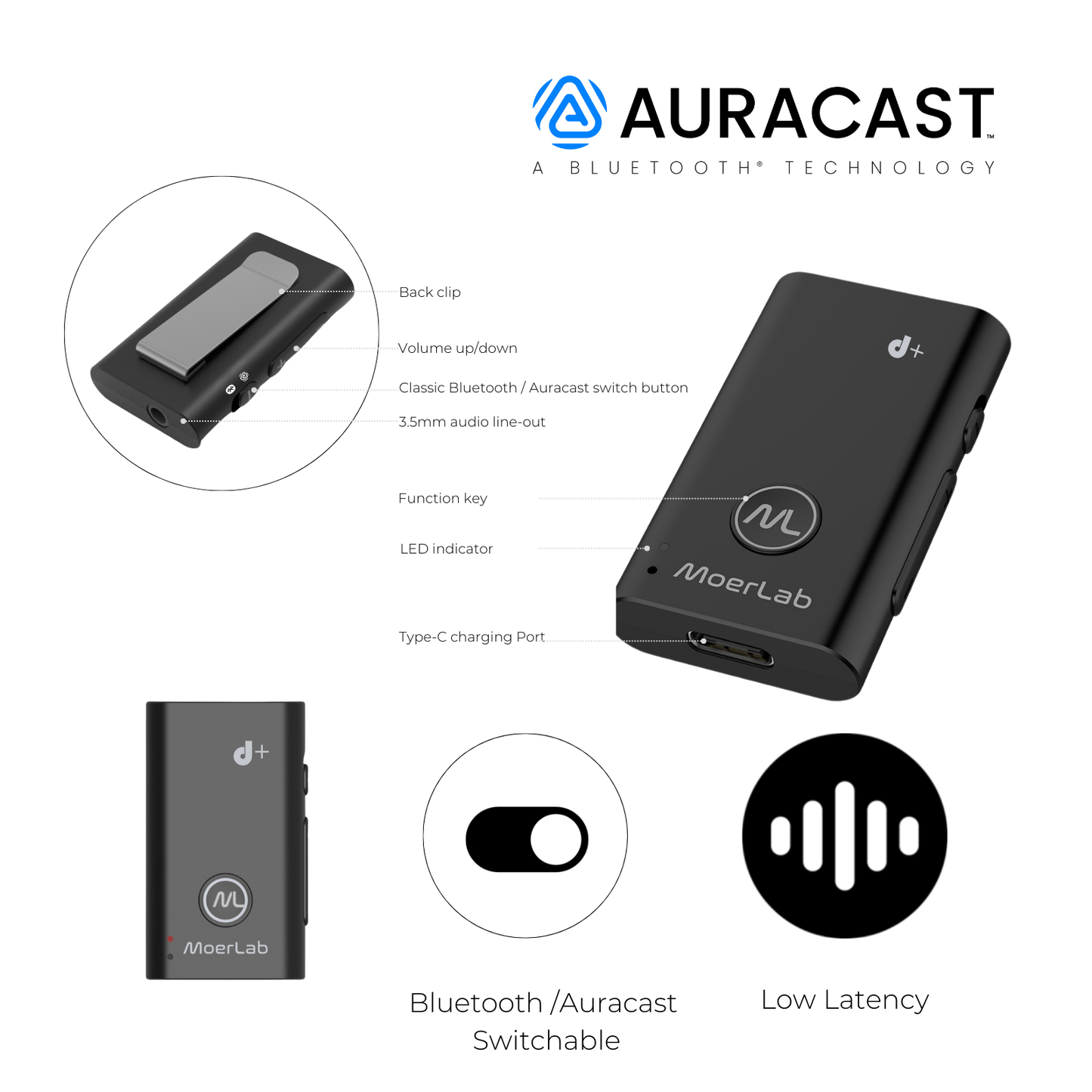 MoerDuo Plus ™ Auracast™ Audio Receiver