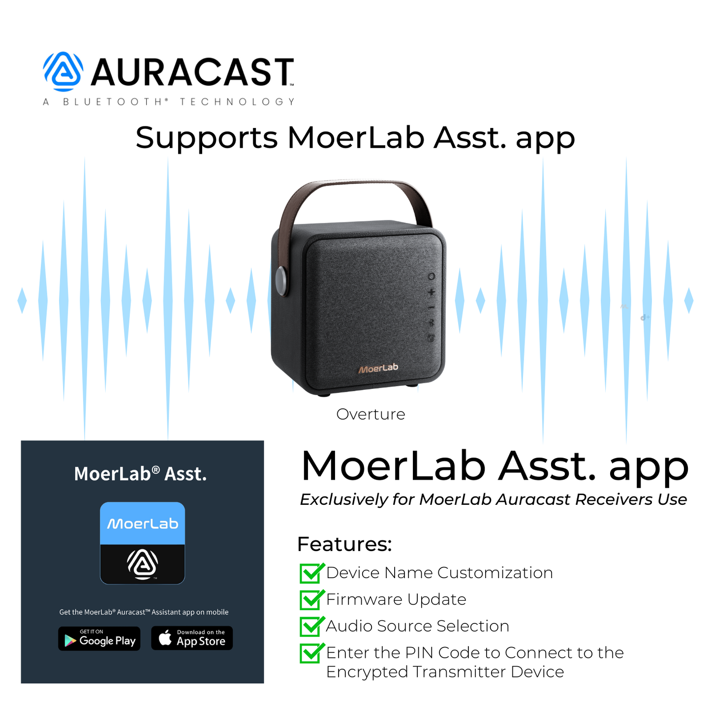Overture™ Auracast™ワイヤレス スピーカー