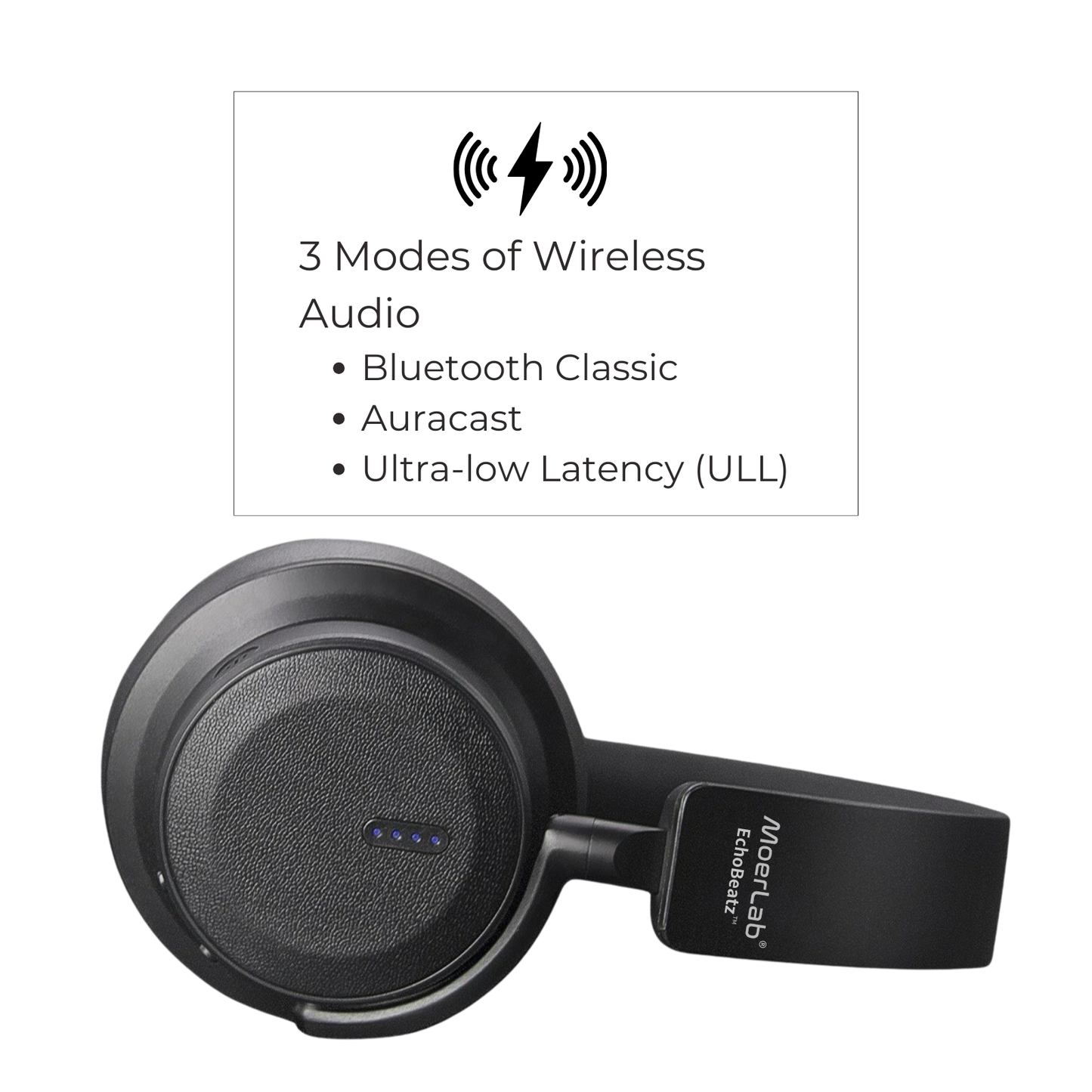 EchoBeatz™ ANC Auracast™ Wireless Headphones (Packed with DB100  ULL Auracast Transmitter)
