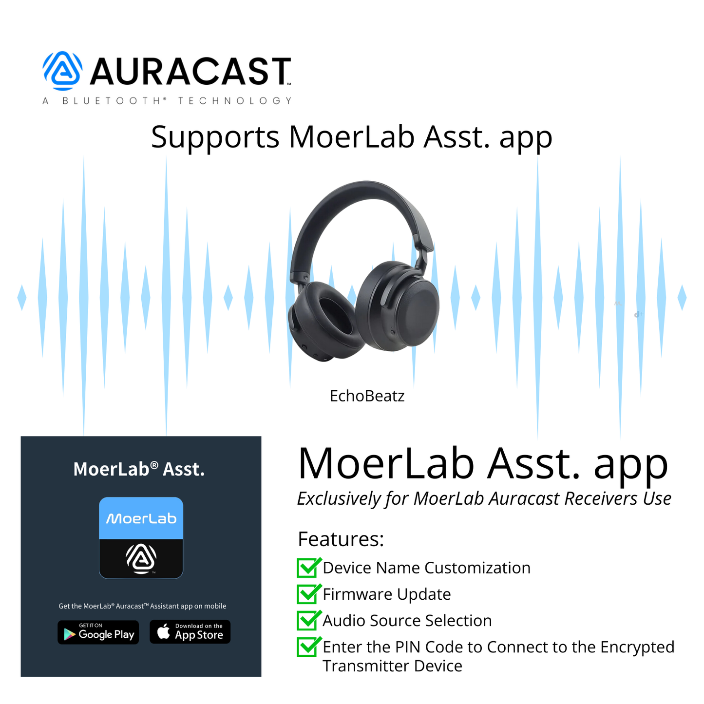 Auriculares inalámbricos EchoBeatz™Auracast™ ANC 