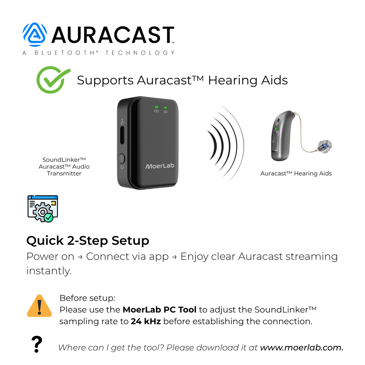 SoundLinker™ Portable Auracast™ Audio Transmitter/Remote Mic