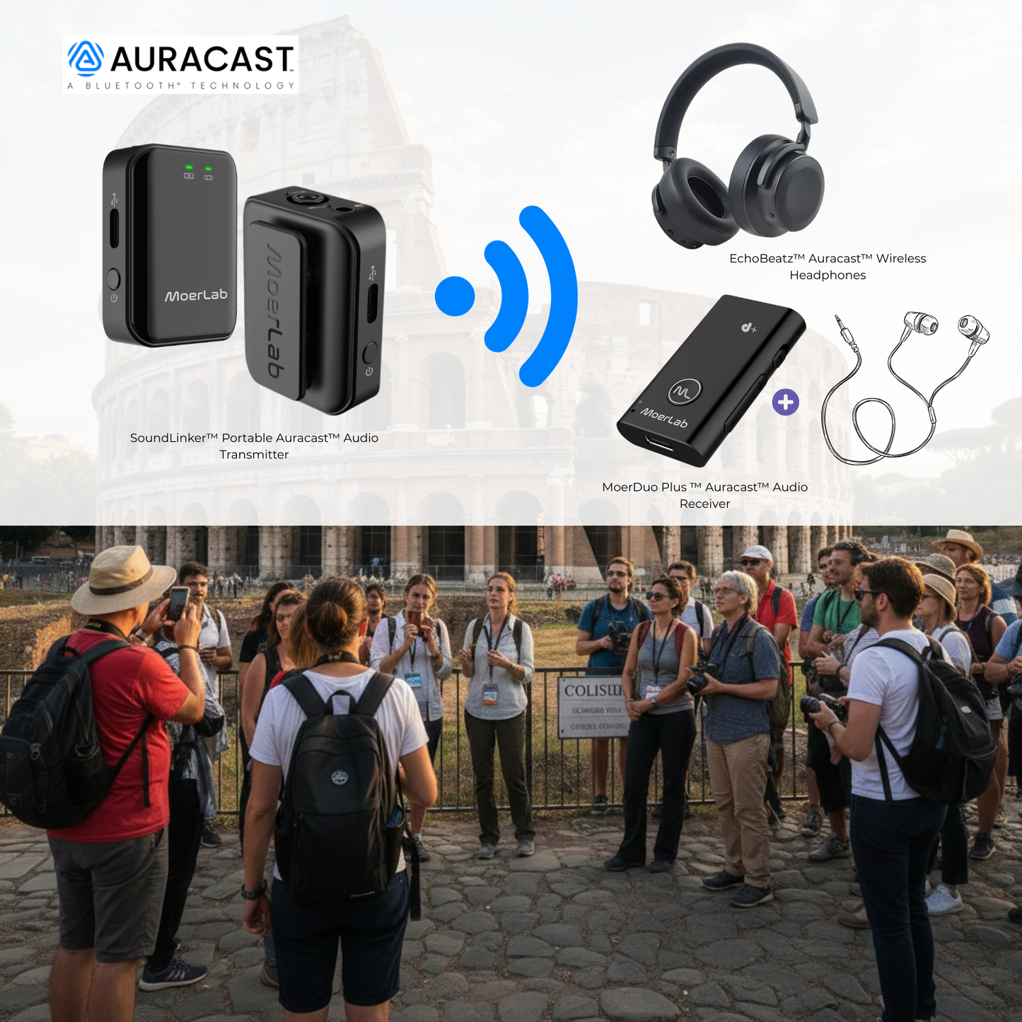 SoundLinker™ Portable Auracast™ Audio Transmitter/Remote Mic
