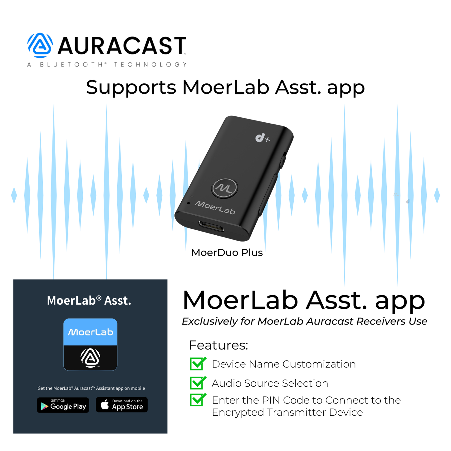 MoerDuo Plus ™ Auracast™ Audio Receiver