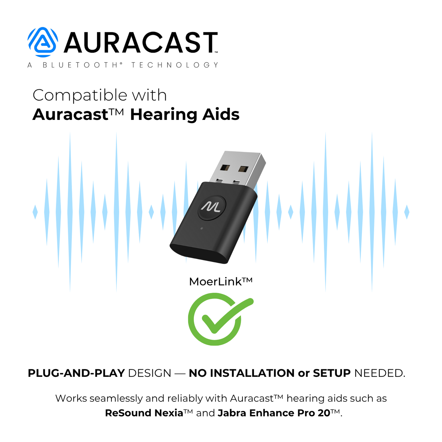 MoerLink™ Auracast™ オーディオ トランスミッター