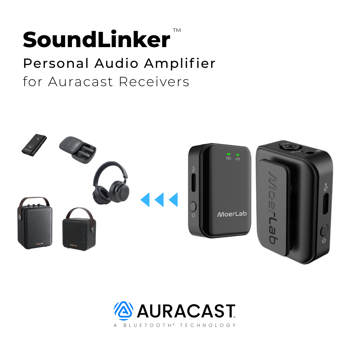 SoundLinker™ Portable Auracast™ Audio Transmitter/Remote Mic