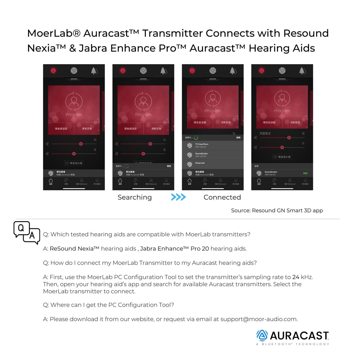 TV hearMore™ Auracast™ オーディオ トランスミッター