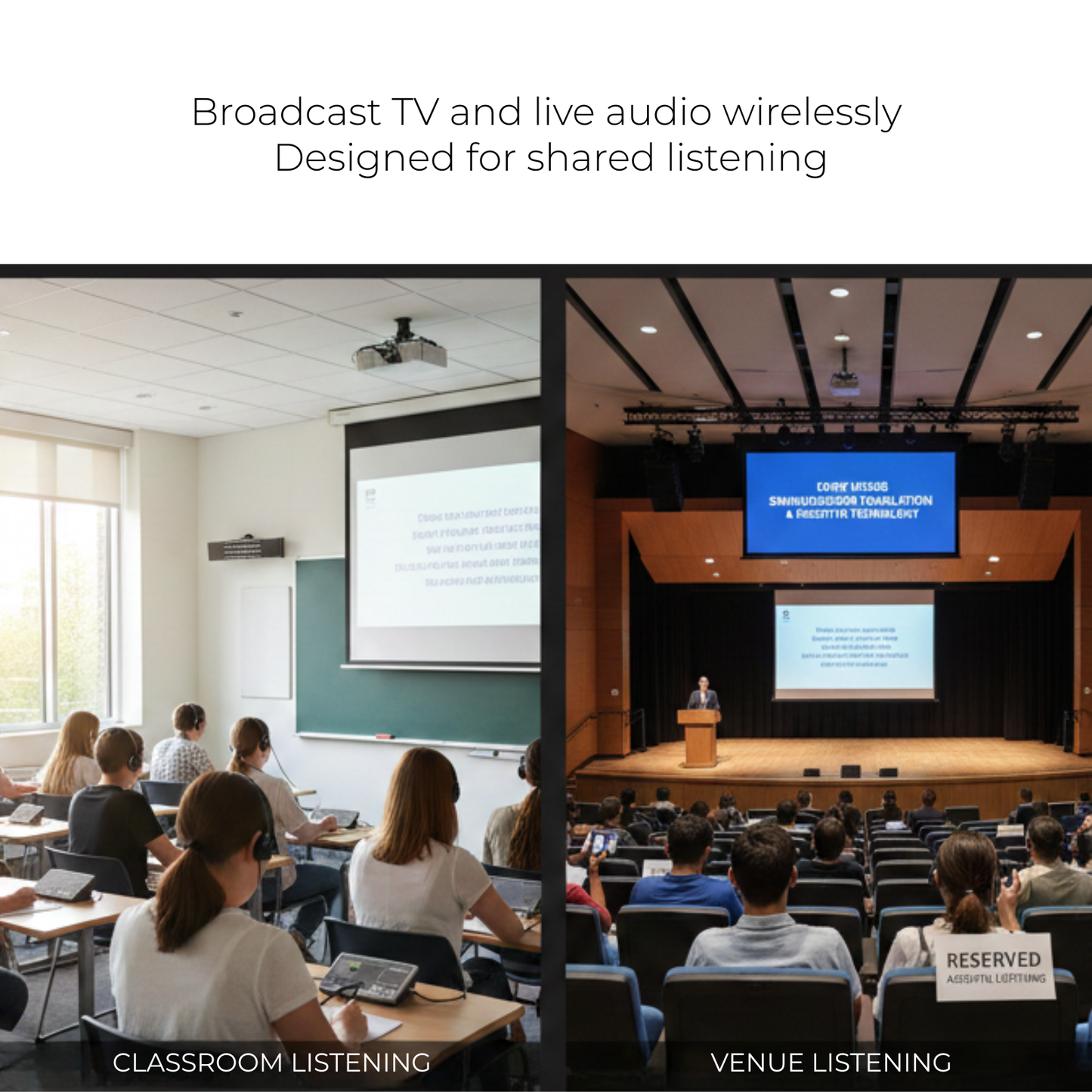 TV hearMore™ Auracast™ オーディオ トランスミッター