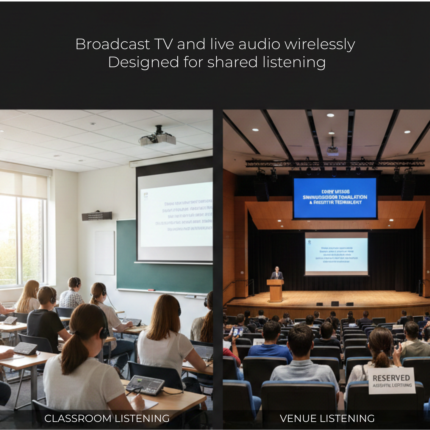 TV hearMore™ Auracast™ オーディオ トランスミッター